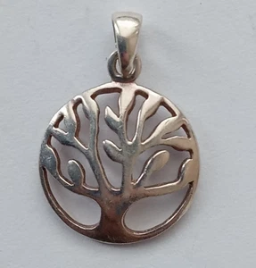 VINTAGE TREE OF LIFE STERLING SILVER PENDANT (.925). A1-3 - Picture 1 of 3