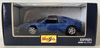 Maisto 1/24 31904 1990 Ferrari 348 TS azul metálico diecast modelo de coche en caja Foto 1 de 4