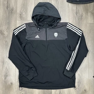 Adidas Adipure Mens Black Climalite Windbreaker Pullover Lightweight 1/4 Zip XL - Picture 1 of 8