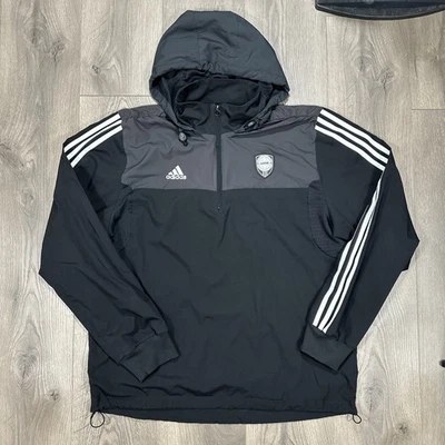 Adidas Adipure Mens Black Climalite Windbreaker Pullover Lightweight 1/4 Zip XL - Image 1 of 4