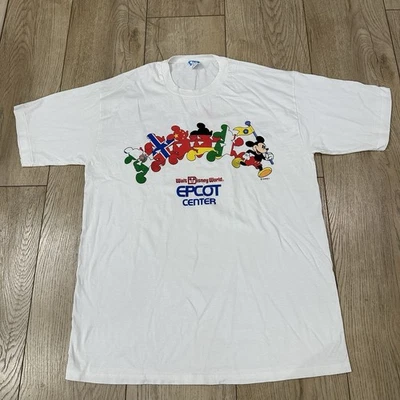 Vintage EPCOT Center Mickey Mouse Tshirt OSFA Onesize White Short Sleeve - Image 1 of 4