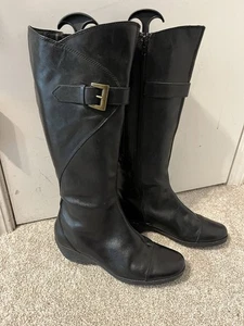 AEROSOLES, DAMENSTIEFEL 9 M VERLÄNGERTER WADENREISSVERSCHLUSS, SCHWARZ LEDER HOHER REITSTIL - Bild 1 von 9
