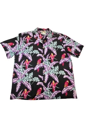 Camisa de algodón manga corta Paradise Found de colección Magnum PI negra Jungle Bird talla XL Foto 1 de 4