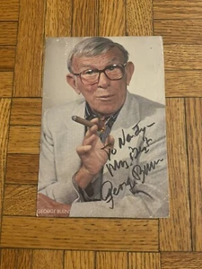 1980 GEORGE BURNS Actor Comedian Signed 4 x 6 Postcard - To Wendy - Picture 1 of 6
