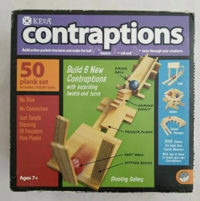 Keva CONTRAPTIONS 50 Wooden Plank Set by Mindware - Brand New - SEALED PINE WOOD - Image 1 of 4