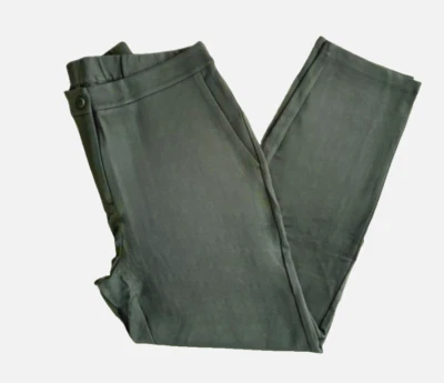 Женские темно-зеленые гибкие брюки понте Eileen Fisher размер L - Изображение 1 из 4