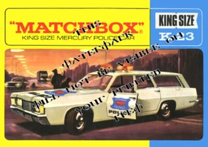 MATCHBOX K-23 MERCURY POLICE CAR LESNEY BOX ART REPRO A3 POSTER PRINT KING SIZE - Picture 1 of 1