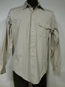 L.L. Bean Shooting Hunting Shirt 16 - 16 1/2 L Quilted Right Shoulder Patch Tan - Picture 1 of 3