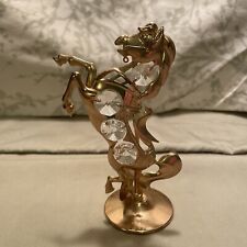 Vintage Mascot Austrian Crystal 24 Karat Gold Plated Horse Ornament