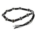 Tie Belt Fashion PU Leather with Beads Rope Belt for Shirts Sweaters Dresses