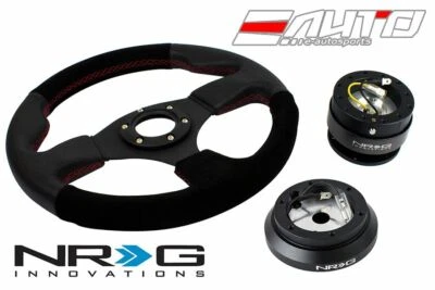 Volante NRG 320mm Race BK gamuza/cuero RD St con buje 120H liberación Gen2 BK Foto 1 de 4