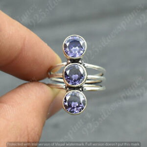 Amethyst Gemstone Handmade 925 Sterling Silver Fidget Dainty Ring All Size TL152