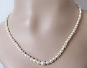 Gold Pearl Necklace - Cultured Pearl Necklace With 9ct Rose Gold Clasp