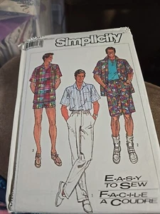 7990 Vtg Simplicity SEWING Pattern Mens Pants Shorts Loose Fitting Shirt - Picture 1 of 4