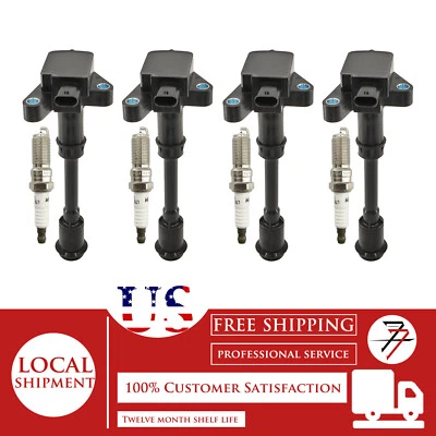 4Pcs Ignition Coil and Iridium Spark Plug Kit For 2013-2016 Ford Escape 1.6L - Изображение 1 из 4