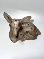 Fenton, Ivory Satin Deer/Fawn Figurine 2000, Hand Painted, Signed, 95th Year