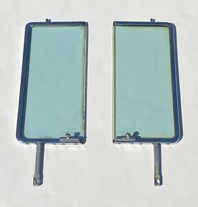 1957 Chevy Bel Air 2dr Hardtop Front Vent Window Glass & Frames, LH & RH Pair