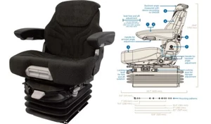 Air Suspension Seat for Case Backhoe Loader 570LXT, 580M, 580N, 580 SM, 590 SM - Picture 1 of 5