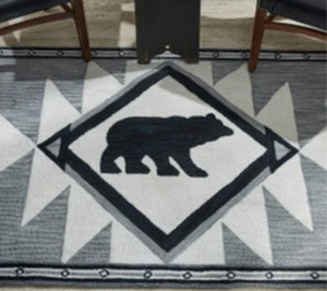 Tribal Black Best Hooked Area Rug Runner By Park Designs. Country Rug 4’ x 6’ - Picture 1 of 3