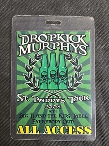 DROPKICK MURPHYS ALL ACCESS 2008 ST. PADDY'S TOUR BAND MEMBER LAMINATE - Picture 1 of 5