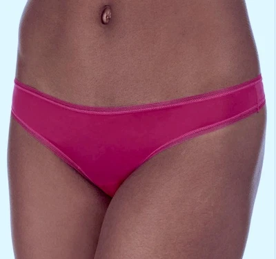 Panty de bikini DKNY Litewear tiro bajo micro malla ribete fucsia para mujer XL 8 DK5002 Foto 1 de 4