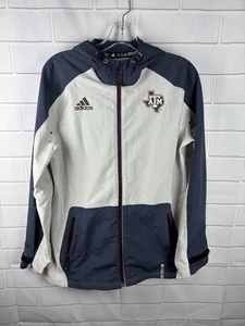 Adidas Team Issued Texas A&M Full Zip Up Jacket Climalite Hood Size Medium - Picture 1 of 8