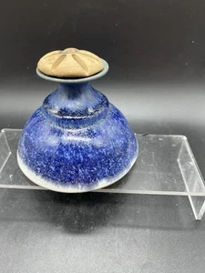 Handmade Earthenware Studio Art Pottery Raku Glaze Weed Vase - Picture 1 of 8