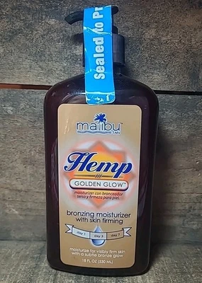 Loção Bronzeadora Firmante Gradual Malibu Hemp Golden Glow Pele Bronzeadora 18 Oz - Imagem 1 de 4