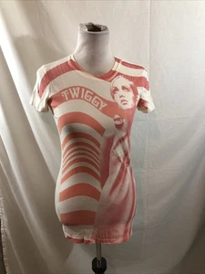Twiggy London Pink & White Short sleeve Shirt - Women’s M, Bust 15”, Length 26” - Picture 1 of 4