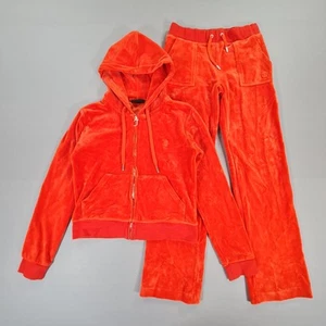 Juicy Couture Tracksuit Set Orange Medium Jacket & Small Pants Velvet - Picture 1 of 16