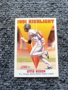 1992 Score 1991 Highlight Otis Nixon #429 Atlanta Braves - Picture 1 of 2