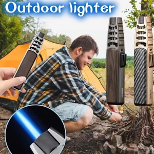 Windproof Straight Torch Jet Blue Flame Cigarettes Lighter Refillable Gas -Gifts - Picture 1 of 24