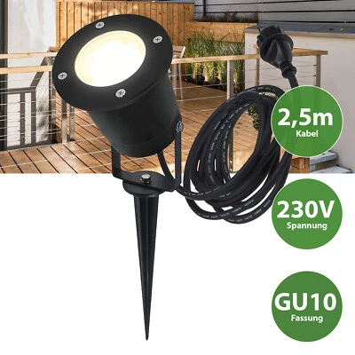LED Gartenstrahler Außenleuchte außen Strahler Außenbeleuchtung 2,5m GU10 230V - Bild 1 von 2