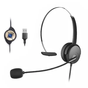 OY131 Single Ear Headset USB Headphones Head-mounted Computer Headphone For Set - Picture 1 of 7