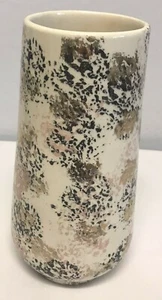 Edwina California Original Vase 10"X 5" Keramik Elfenbein Gold Flecken Art Deco - Bild 1 von 4