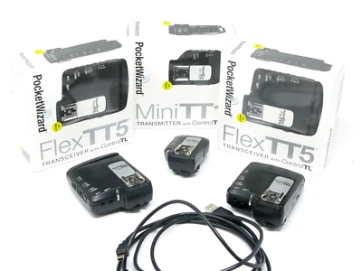 2 x PocketWizard FlexTT5 Transceivers & MiniTT1 Transmitter for Nikon - Image 1 of 4