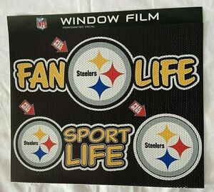 Pittsburgh Steelers vinyl perforated window film car truck decal sticker 3pc set