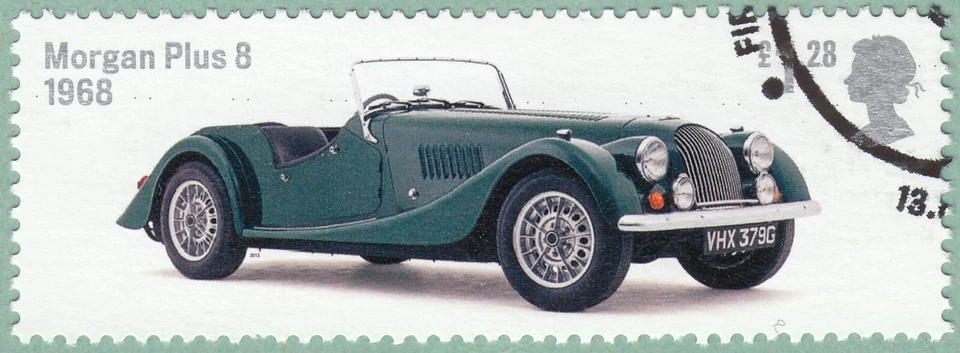 Morgan Plus 8 1968  illustrated on 2013 fine used GB stamp - Image 1 of 1