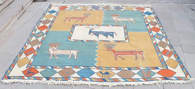 Alfombra Turca 79''x77'' Producción Especial Sumak Kilim 203x197cm Foto 1 de 4