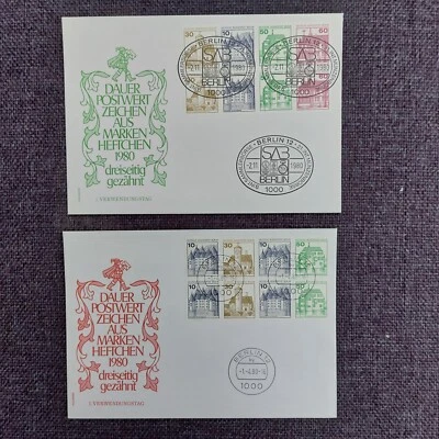 Berlin/Germany 1980 booklet stamps ( Michel H-Blatt 19/20) used on FDC - Image 1 of 2