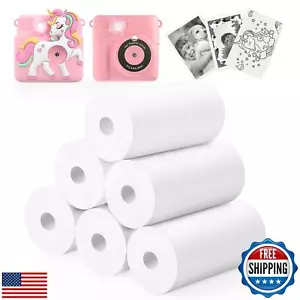 Kids Camera Paper Roll Refills, 6 Rolls Instant Print Camera Thermal Paper Re - Picture 1 of 5