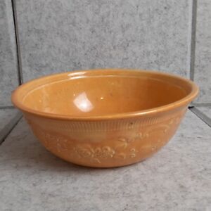 Oven Serve Vintage Glassware Pottery Bowl 8.5" x 3" USA Made Burnt Golden Yellow