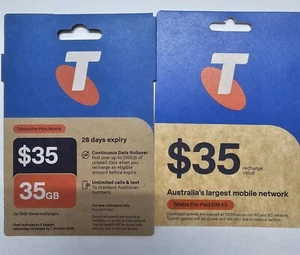 TELSTRA $35 Prepaid Mobile Sim Starter ◉35GB Data 4G 5G◉28 Days Unlimited Calls - Picture 1 of 1