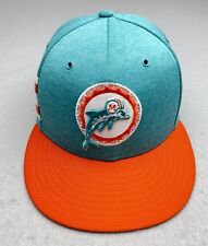 New Era Miami Dolphins Hat Men One Size Flat Bill Stripe Snapback Embroidered