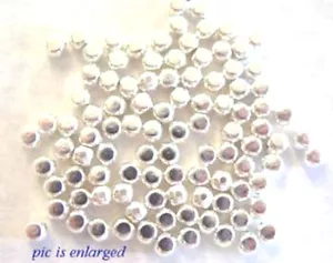 100 Bright Silver Plated Roundish Square Beads 3MM - Picture 1 of 1