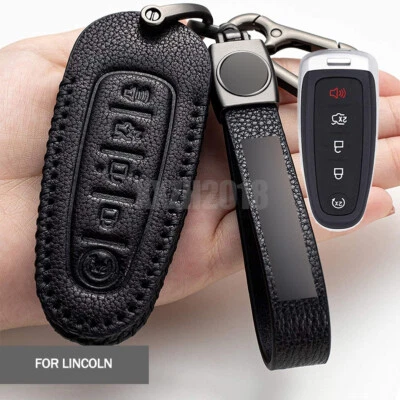Funda de cuero con carcasa remota para Lincoln MKX 2011 2012 2013 2014 2015 llavero cubierta Foto 1 de 4