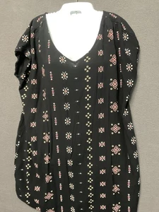 Sonoma Dress Womens 2XL Black Boho Geometric Print Short Sleeve Pullover Rayon - Picture 1 of 7