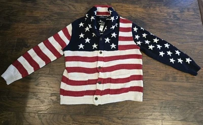 Свитер мужской Polo Ralph Lauren Americana с американским флагом XXL вязаный - Изображение 1 из 4
