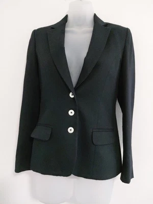 Blazer feminino vintage JH Collectibles XS preto mistura de linho carreira clássico botão esfregão - Imagem 1 de 4