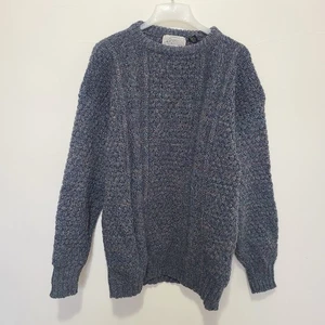 Suéter multicolor tejido a mano de lana Donegal vintage para hombre talla L - Imagen 1 de 7
